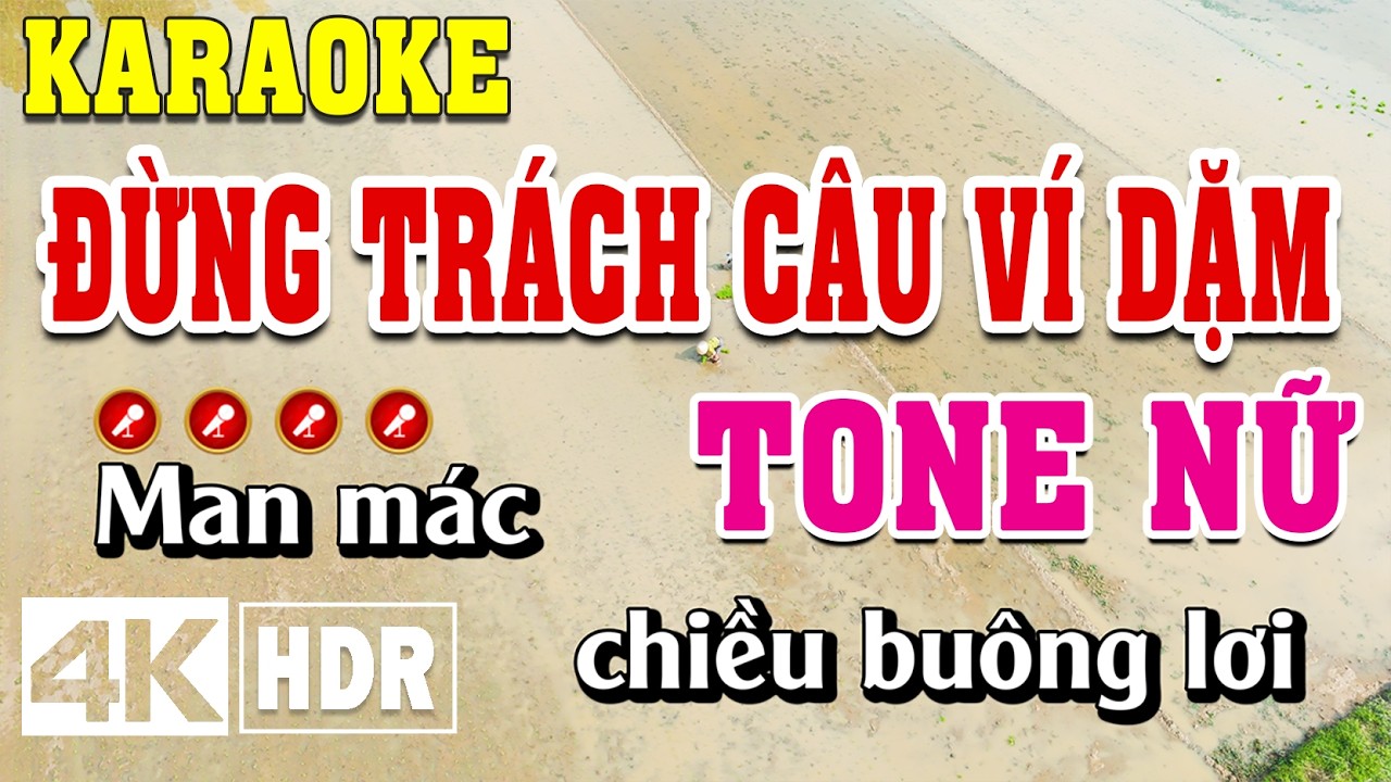 Đừng Trách Câu Ví Dặm Karaoke Tone Nữ Beat Chuẩn | Đình Long Karaoke