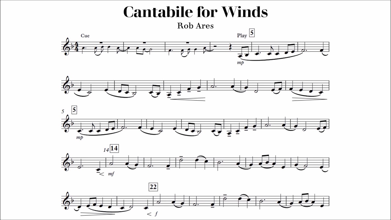 French Horn Play-Along - Cantabile for Winds by Rob Ares - with sheet music