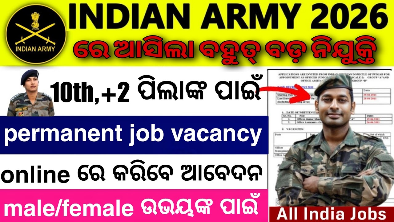 2026 New Government Job Vacancy | Apply Now | Full Details in Odia