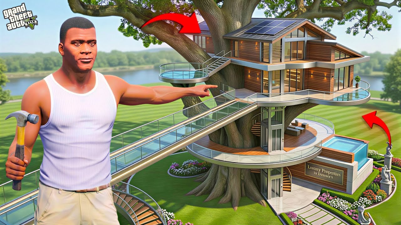 Franklin Builds a Luxury Tree House in GTA 5 