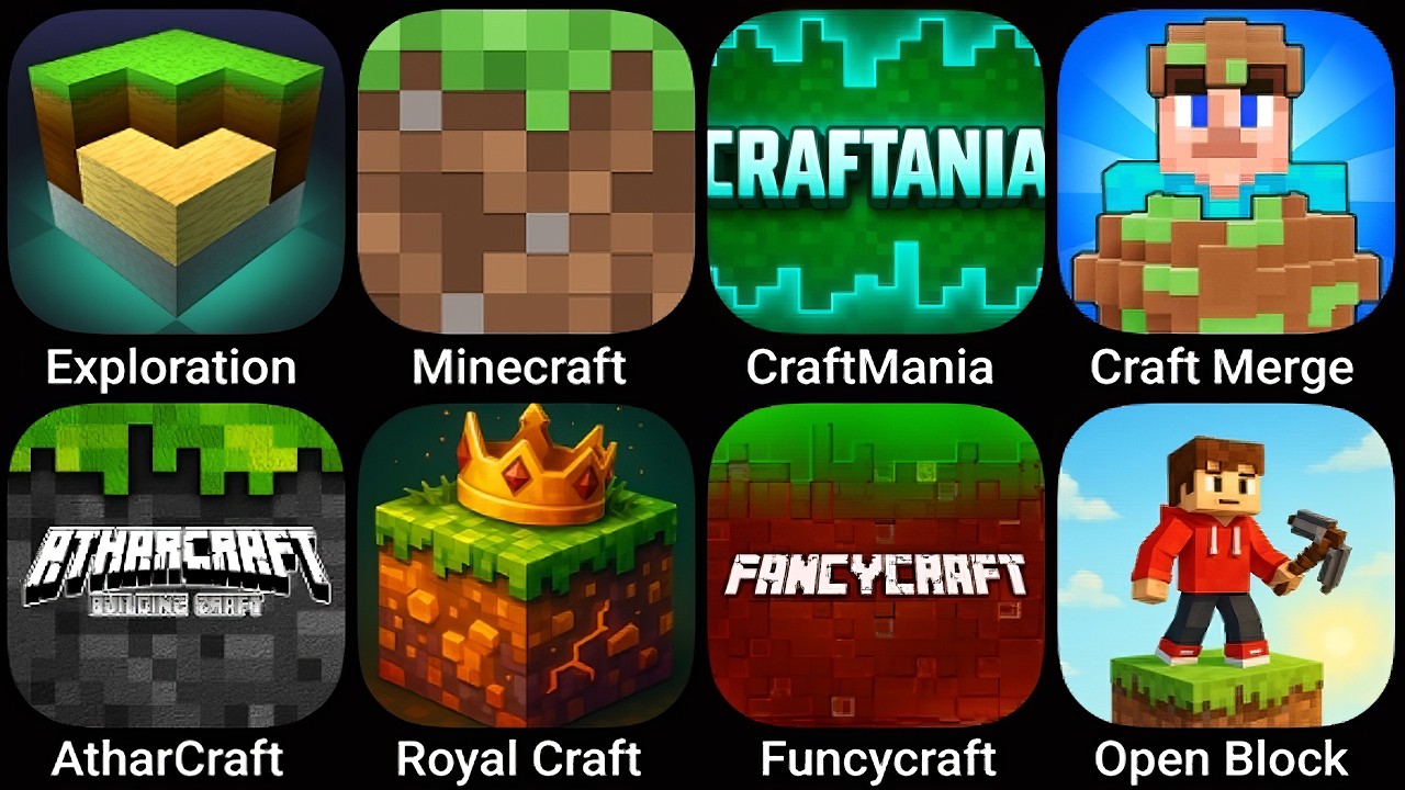 Exploration Craft,Minecraft,Craftmania,Craft and Merge,AtharCraft,Royal Craft,Funcycraft,OpenBlock