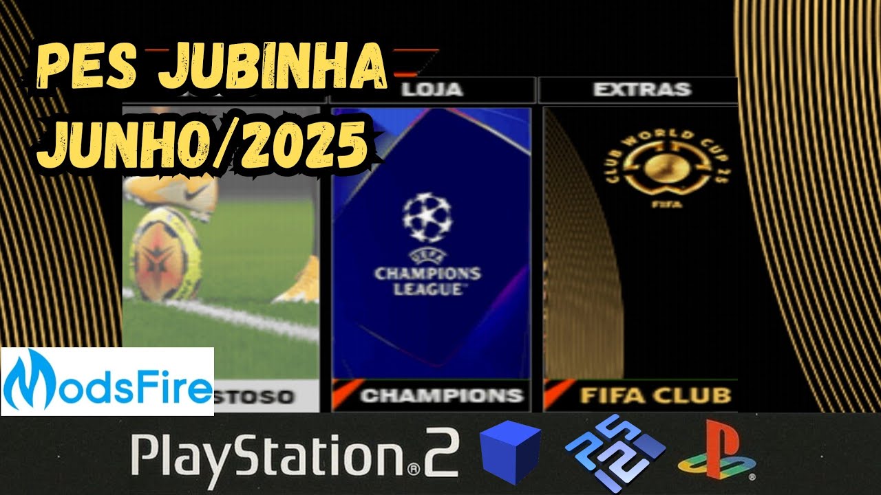 PES 2025 Jubinha Games (Junho/2025) Mundial de Clubes PS2 ISO Download Grátis