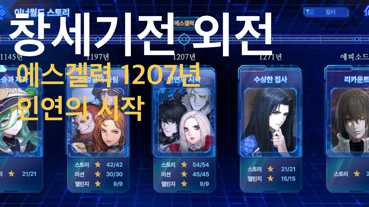 창세기전 이너월드 캘리퍼 시나리오 전투신포함 에스겔력 1207년 인연의 시작