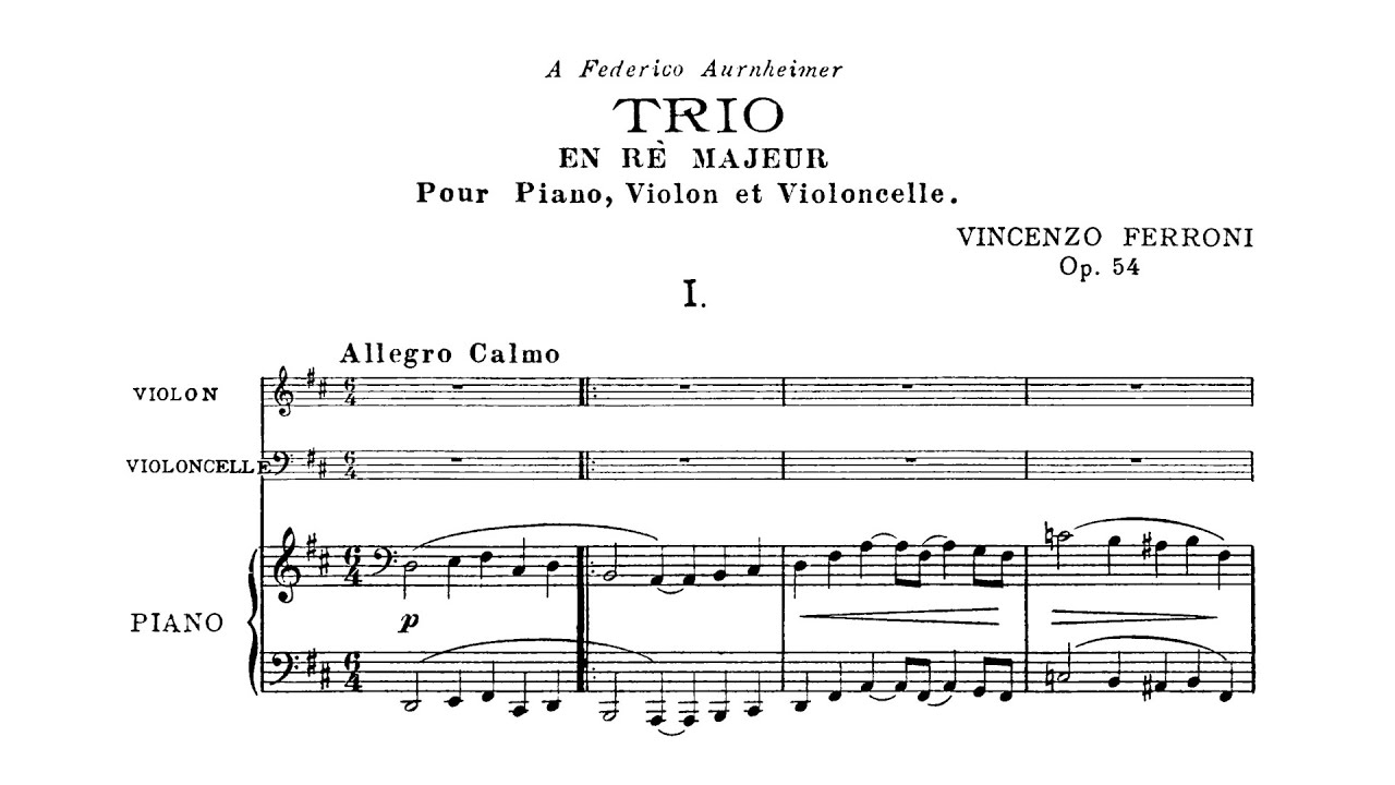 Vincenzo Ferroni – Piano Trio in D major