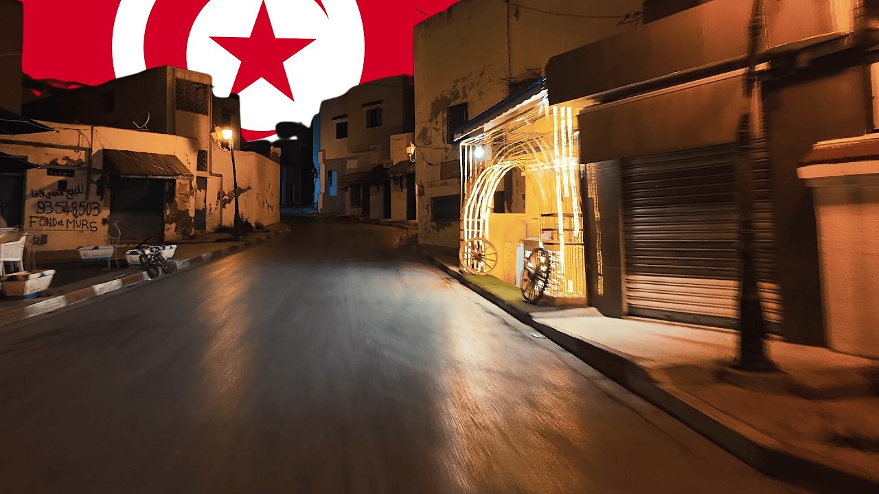 Midnight Drive in the Southern Suburbs of Tunis | Calm Midweek Streets, Tunisia 🇹🇳 4k