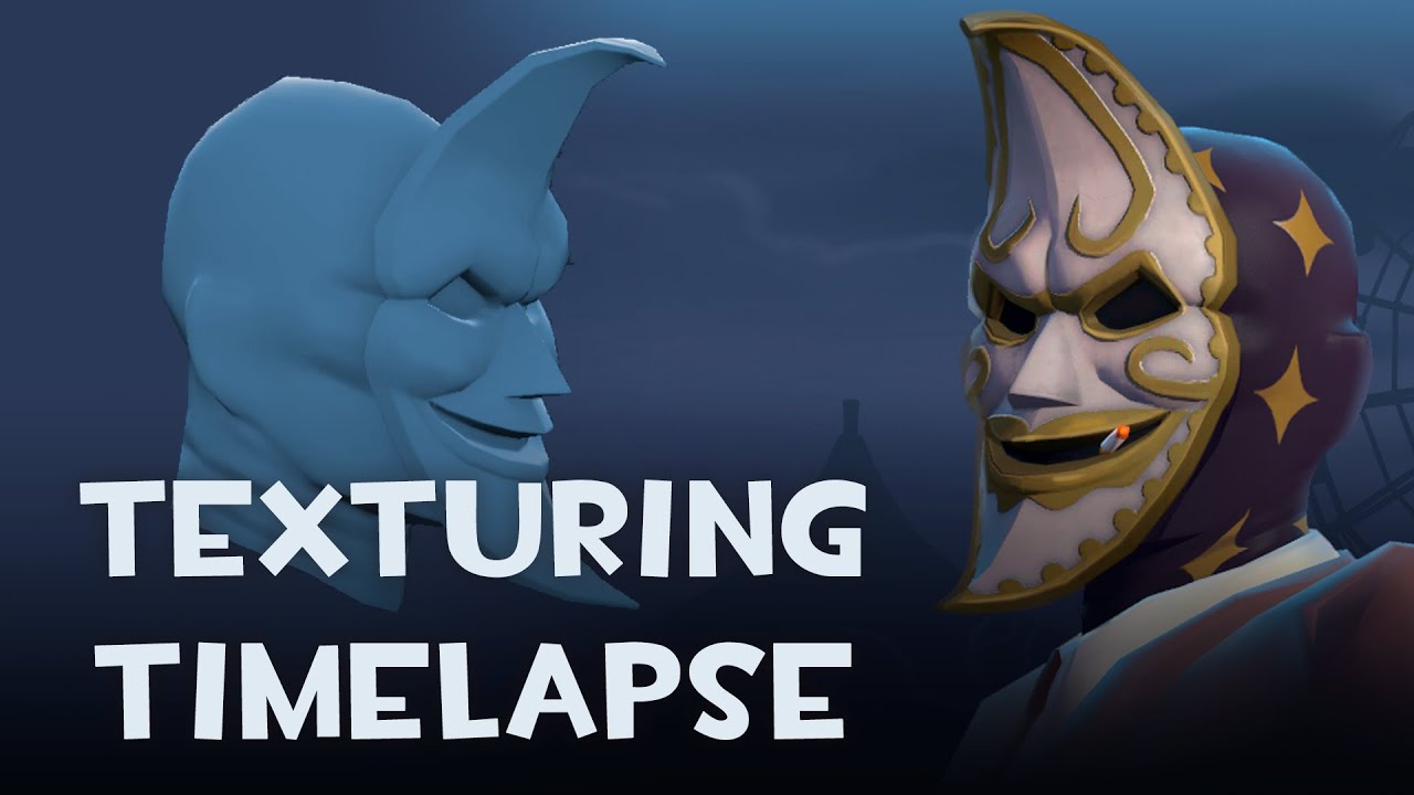 Substance Painter TImelapse - The Lunatic | Team Fortress 2 cosmetic