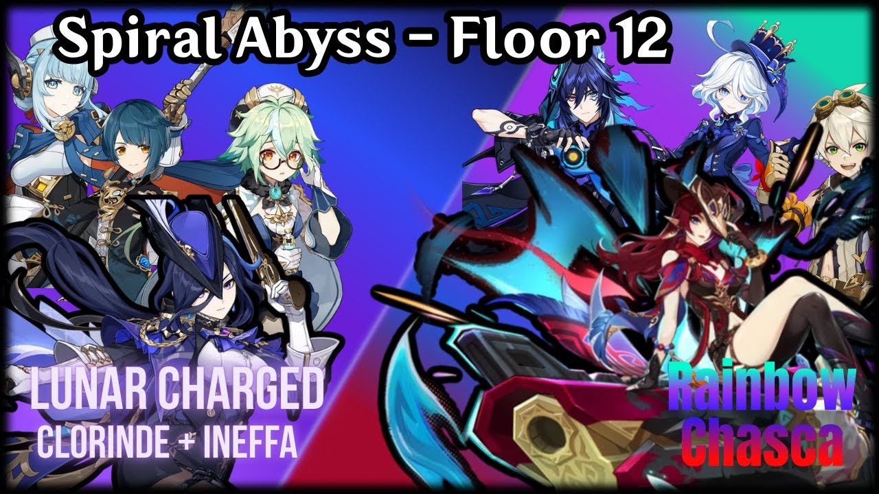 Lunar Charged Chaos! Clorinde & Ineffa vs Rainbow Chasca – Abyss Run
