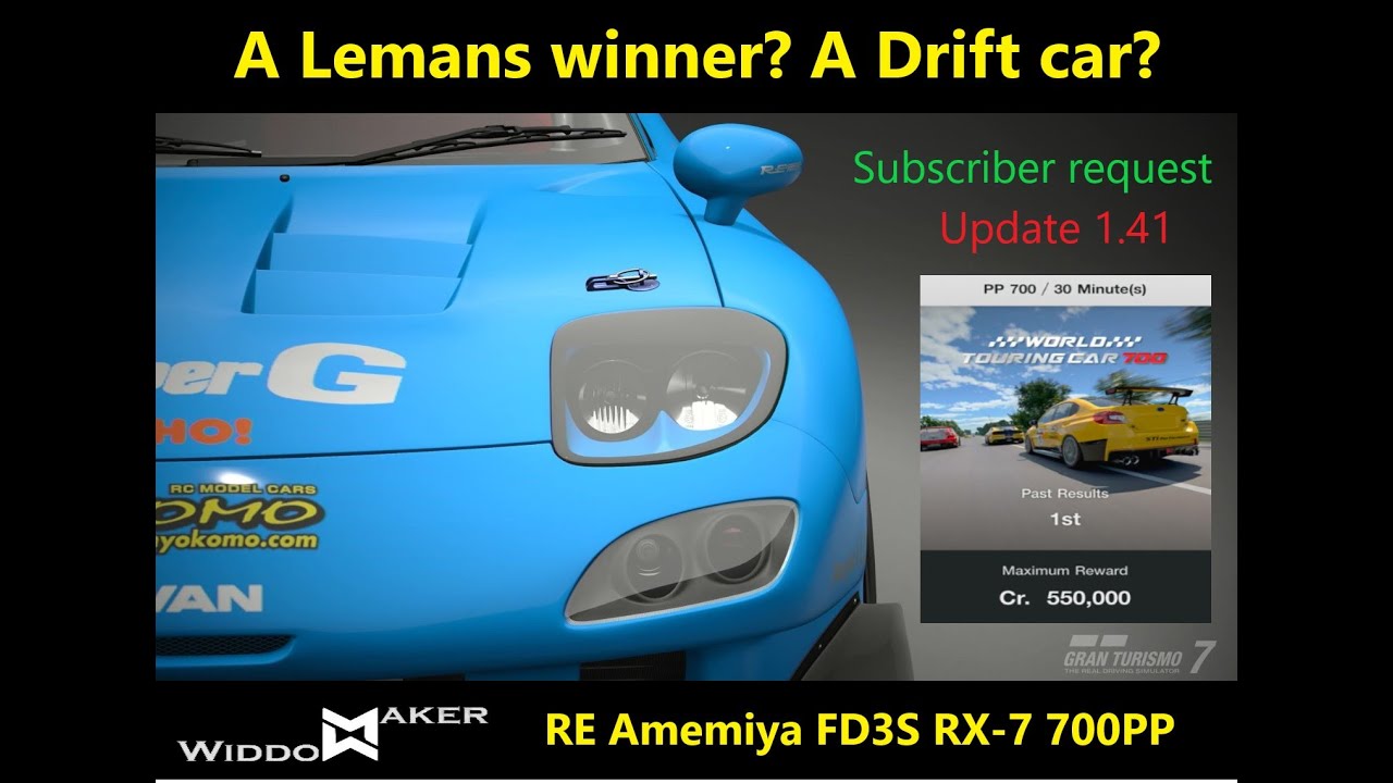 GT7 RE Amemiya RX7  Le Mans WTC 700 Fastest lap fastest Car Best Car Gran Tourismo How to Grind Upda