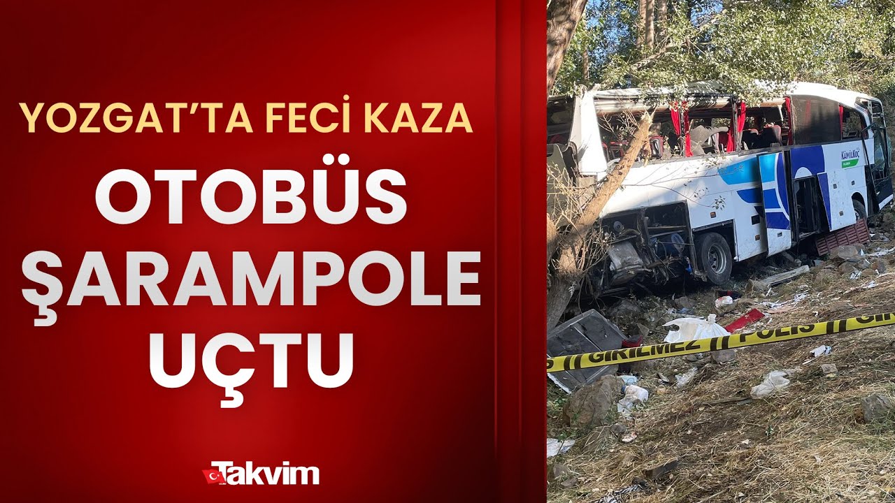 Yozgat'ta yolcu otobüsü şarampole uçtu