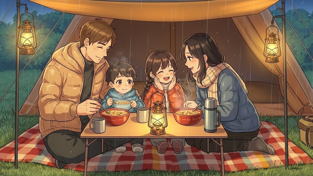 2D Animation 4K: A small family for a wonderful holiday.