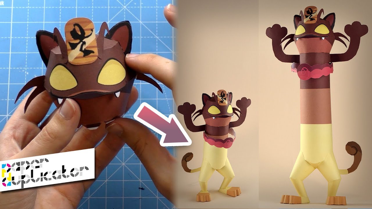 How to Build Your Own Extending Gigantamax Meowth Papercraft Video Guide