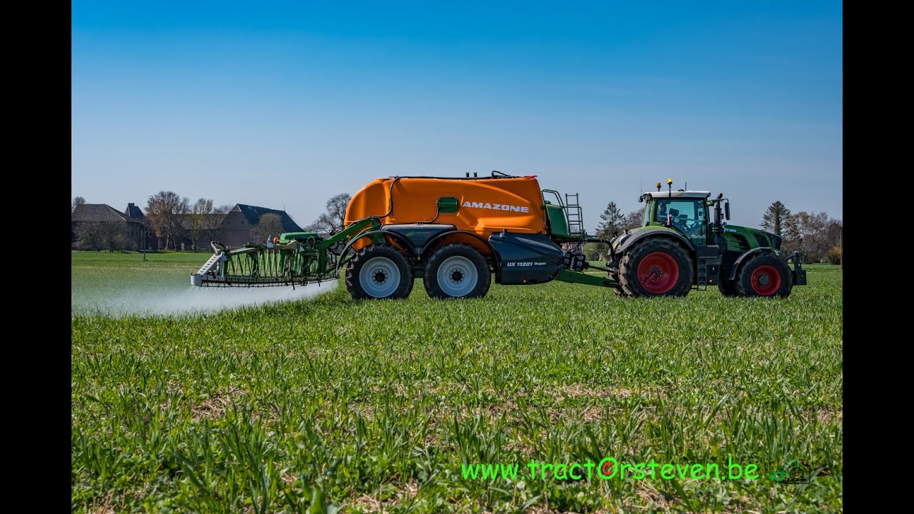 Fendt 828 + Amazone UX 11201 Super 39m. + AmaTron 4 terminal &ndash;Landbouwtech BV (Sint-Truiden)