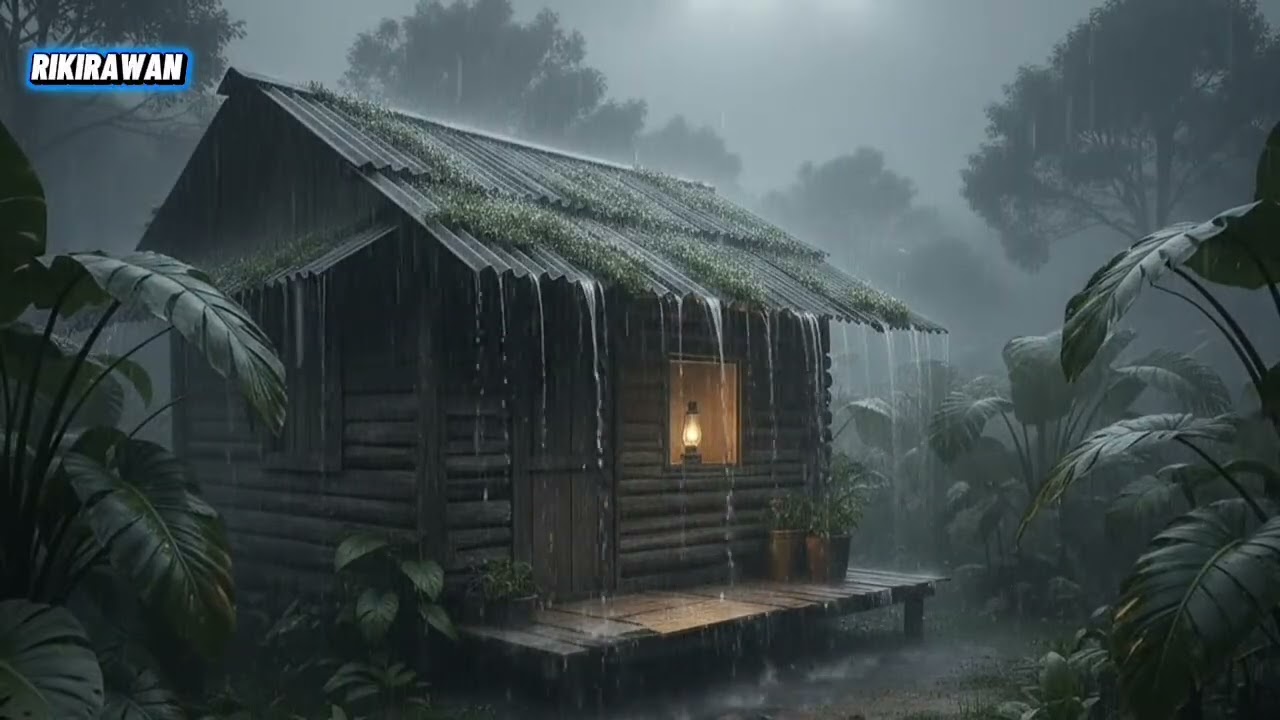 Gentle Rain Sounds on a Cozy Wooden Cabin for Sleep
