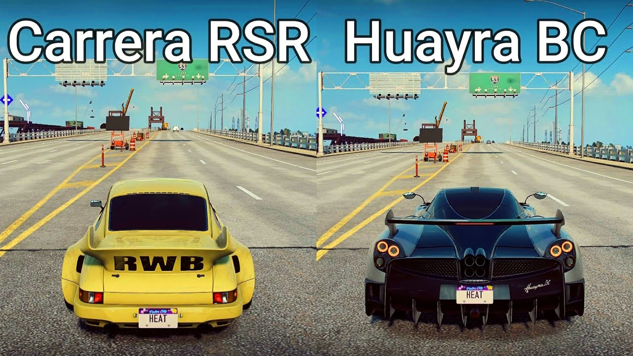 NFS Heat: Porsche Carrera RSR vs Pagani Huayra BC - Drag Race