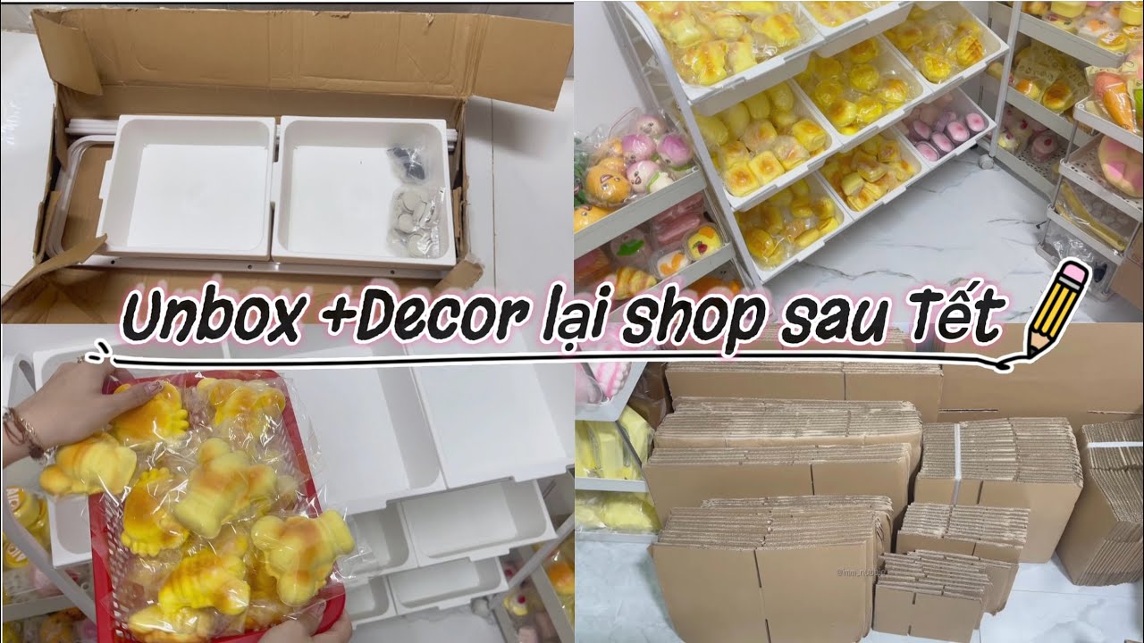 Vlog : Unbox đồ gói hàng + Decor lại shop sau khi nghỉ Tết #decor #goihang #xuhuong