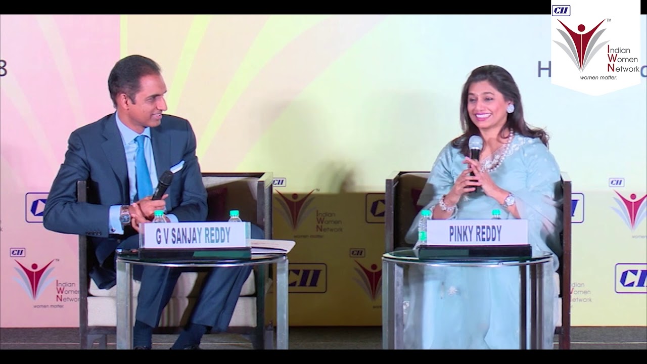 Ms Pinky Reddy and Mr G V Sanjay Reddy at The CII IWN National Conclave 2018