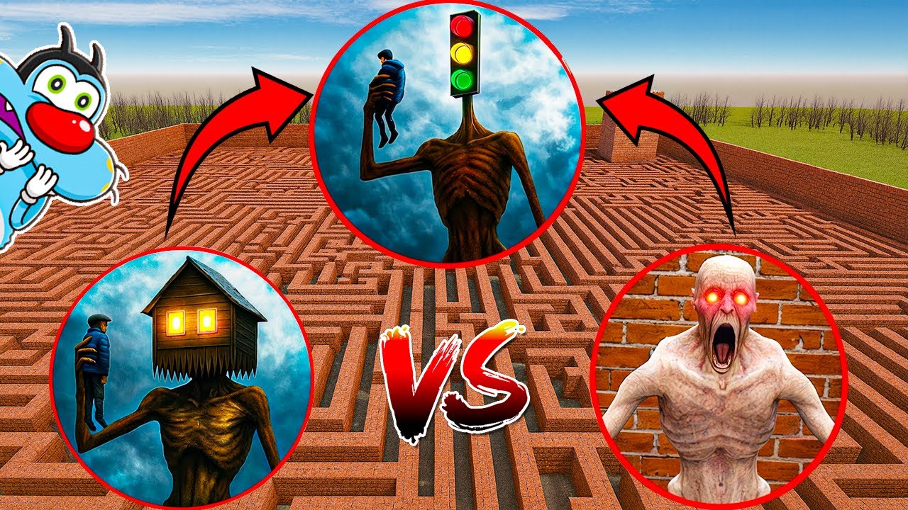 House Head vs Traffic Light vs Scp-096 In Garry Mod