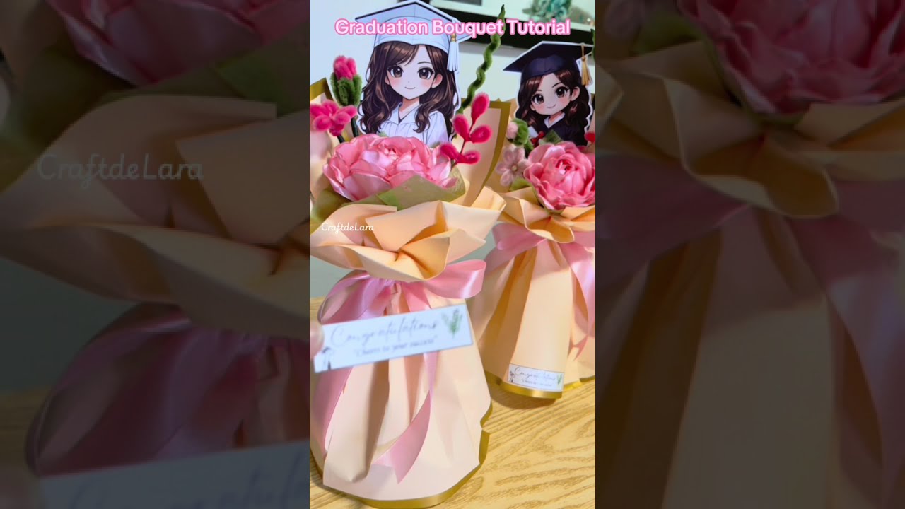 Fuzzywire making Graduation Bouquet Tutorial for everyone #handmadeflowers #flowerarrangement #diy 