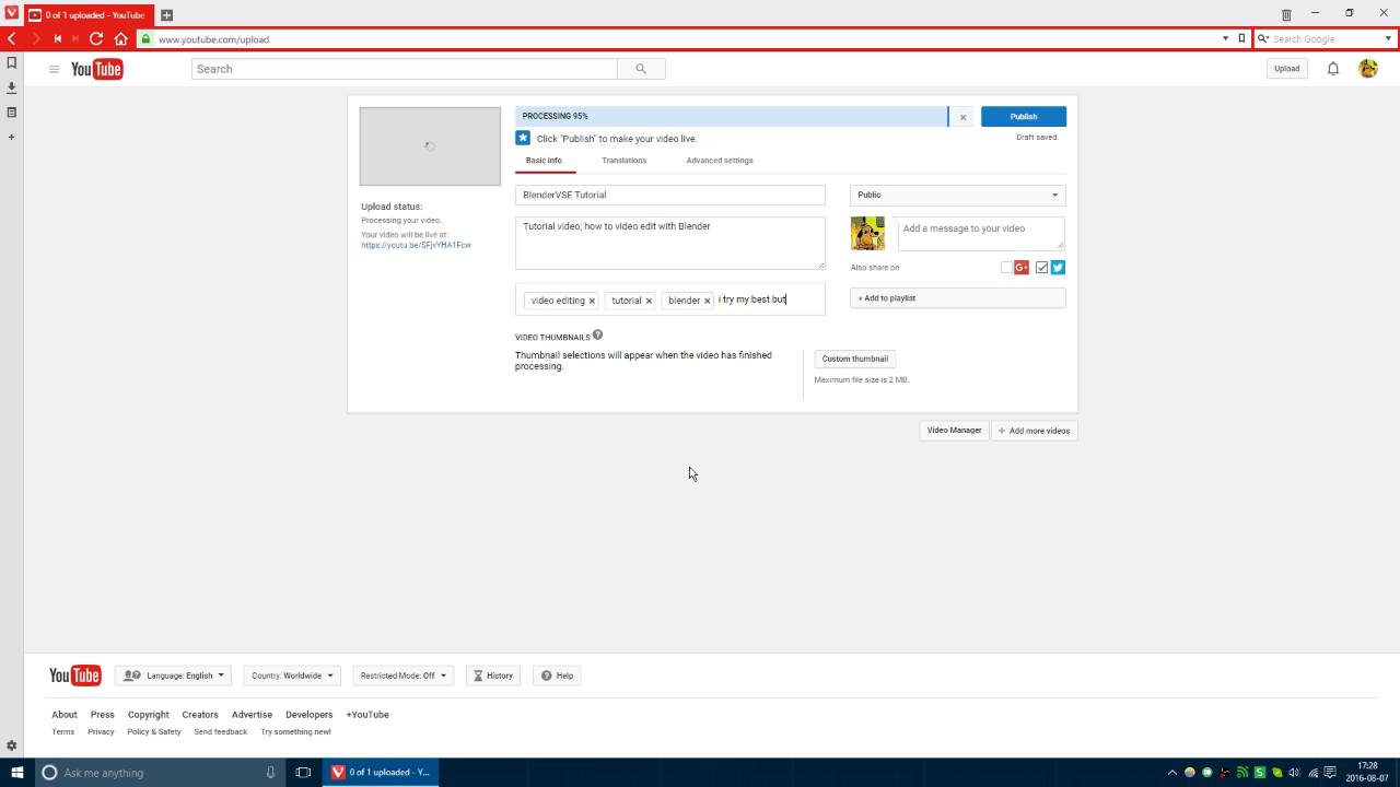 [Tutorial] Youtube - Uploading