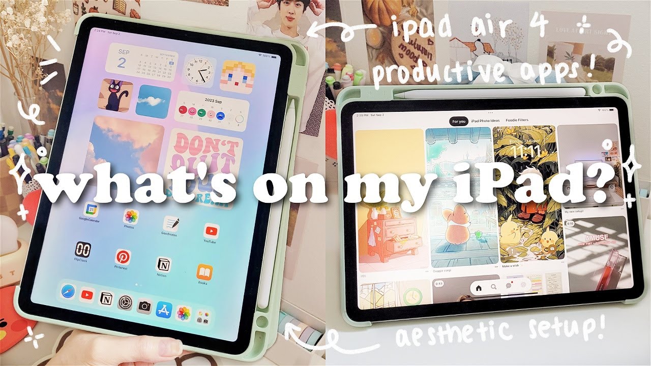what's on my ipad air? apps i use for productivity for school, aesthetic layout and widget ✨️