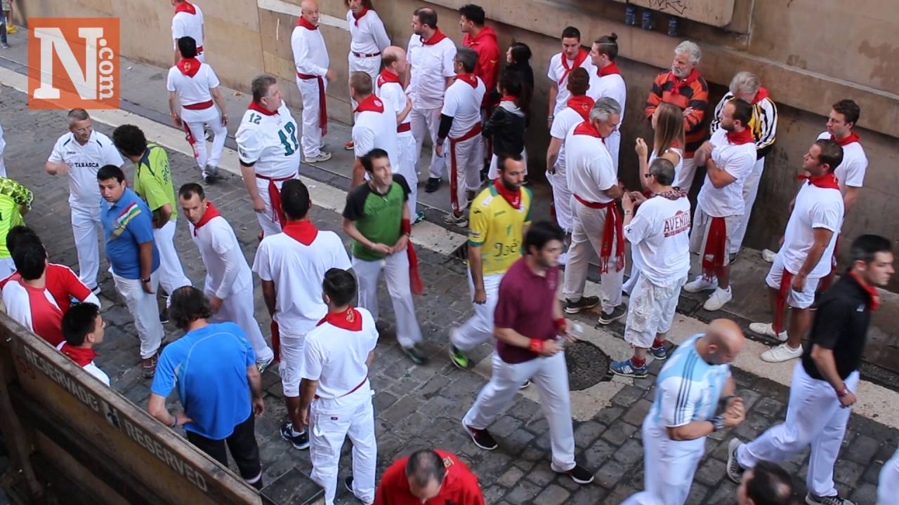 Vertiginoso primer encierro de San Fermín 2016 desde Santo Domingo