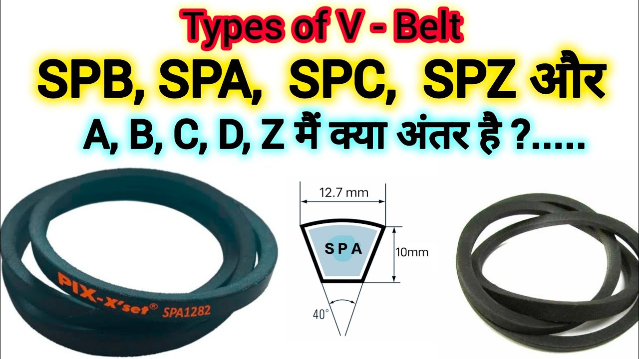Types Of V Belt SPA, SPB, SPC, SPZ, A,B, C, D, Z | Belt Drive | Different Types OF V-Belt #vbelt