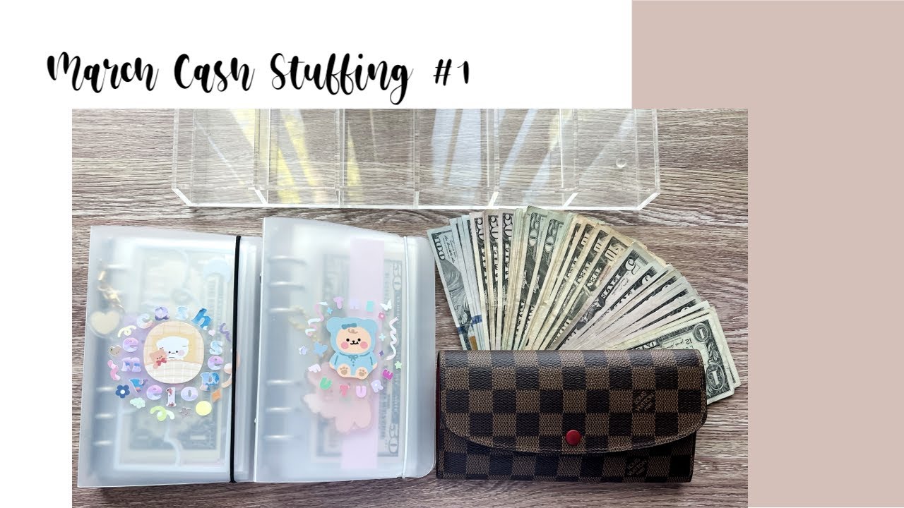 Cash envelope stuffing | March Cash Stuffing #1 | 22 year old college student