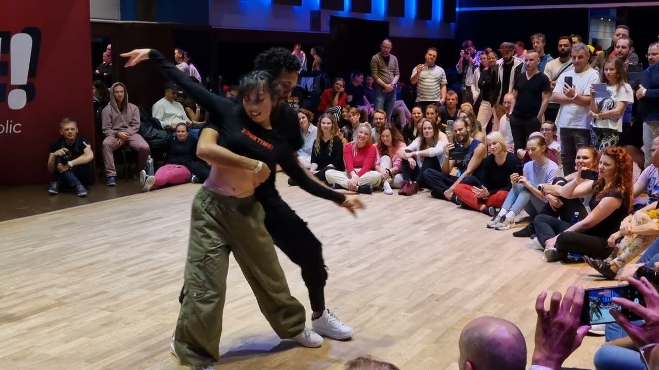 Marck and Melyssa, Brazilian zouk demo at Zouktime 2023.