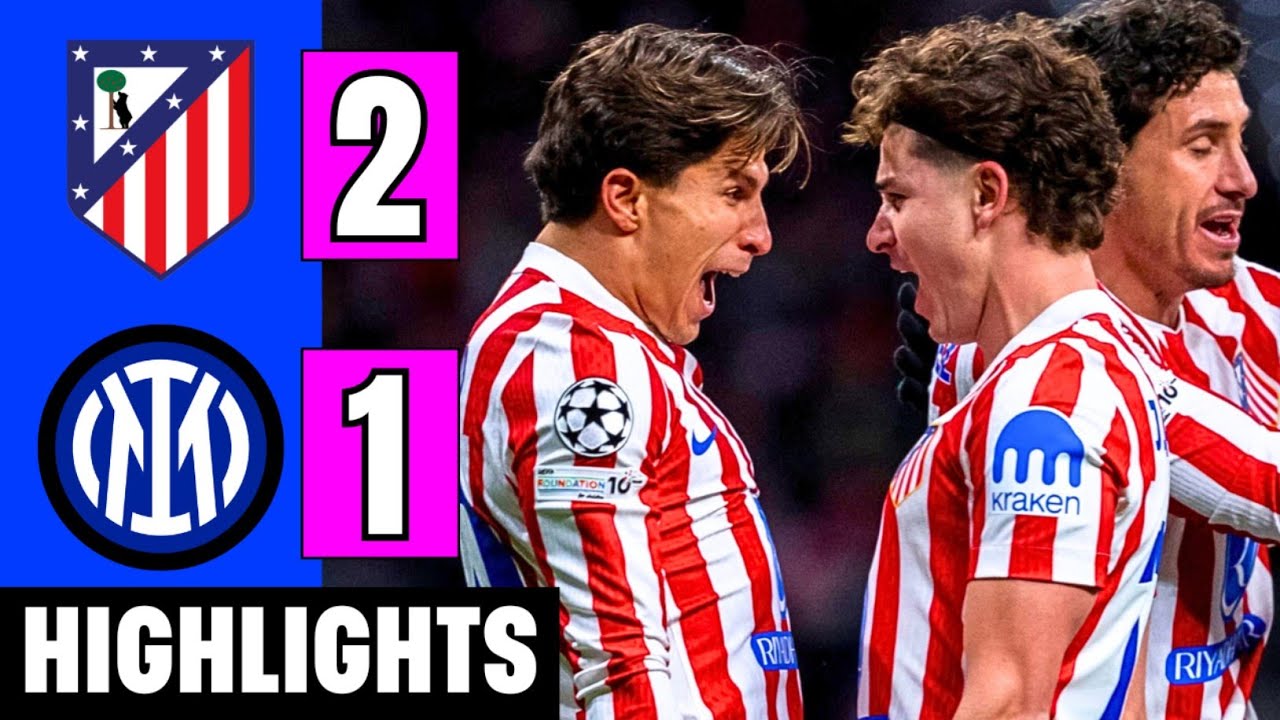 Atletico Madrid vs Inter Milan 2-1 Highlights | Jose Gimenez Goal | UCL 2025-26 | Julian Alvarez 