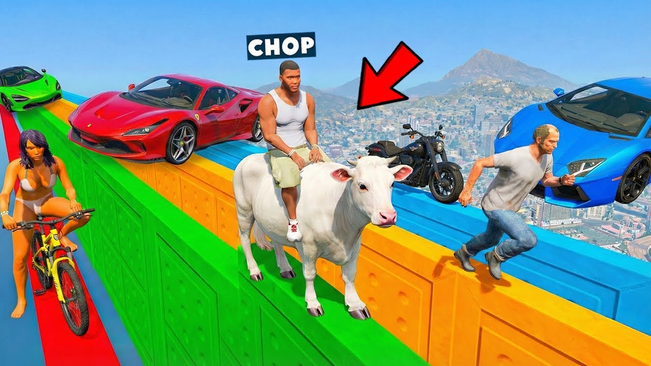 GTA 5 CHOP AND FROSTY PLAY CARS VS RUNNERS ANIMAL EDITION