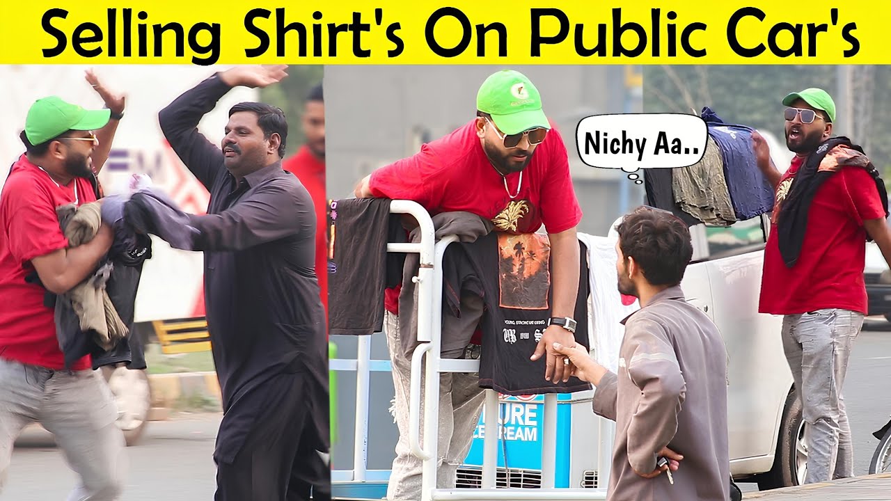 Selling Shirts On Public Cars || 😂 Funniest Reactions || @sharik shah