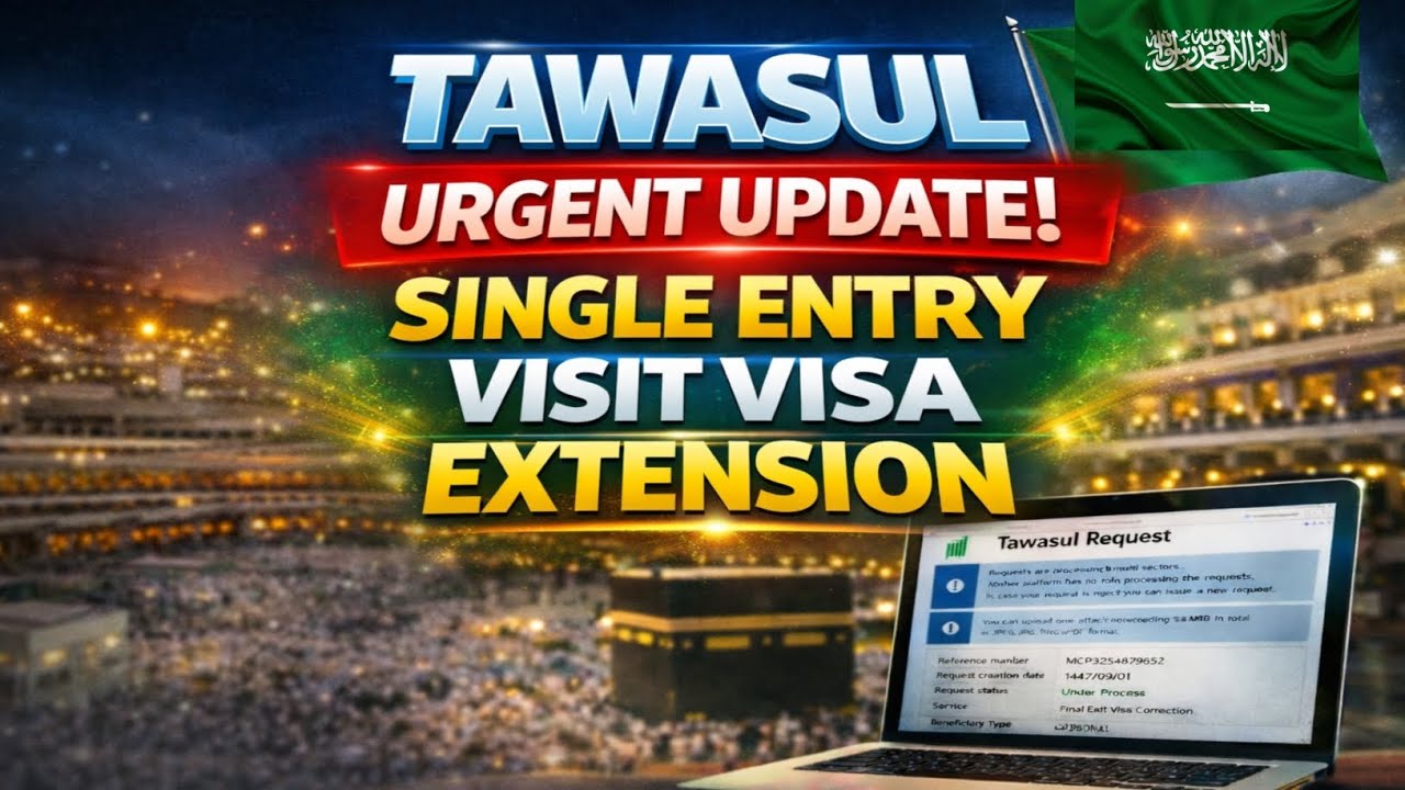 How to Extend Visit Visa via Tawasul in Absher | visa extension request in Tawasul