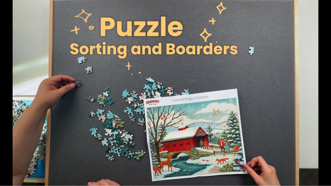 Starting a 500-Piece Winter Puzzle🎄| Sorting +Borders #jigsawpuzzle #ytshorts #shorts #cozyambience