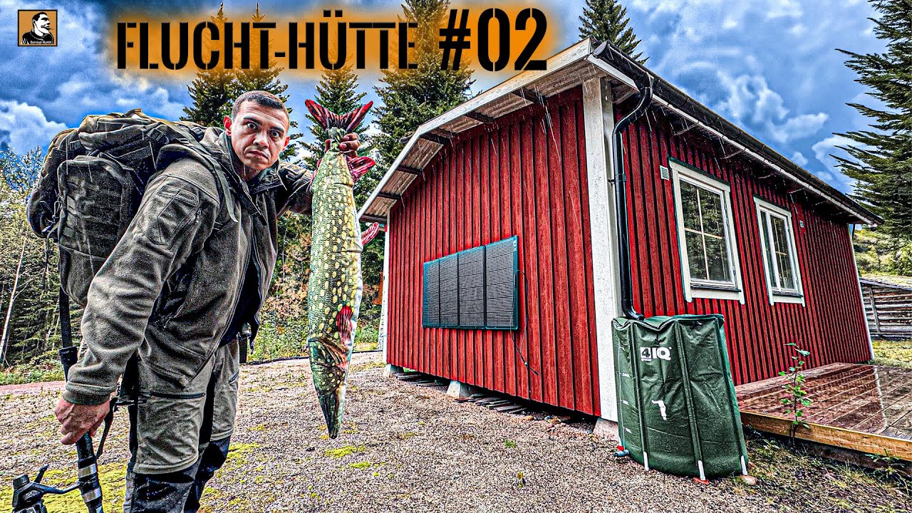 FLUCHTHÜTTE in Betrieb nehmen | STROM-WASSER-NAHRUNG-WÄRME  | Survival Mattin