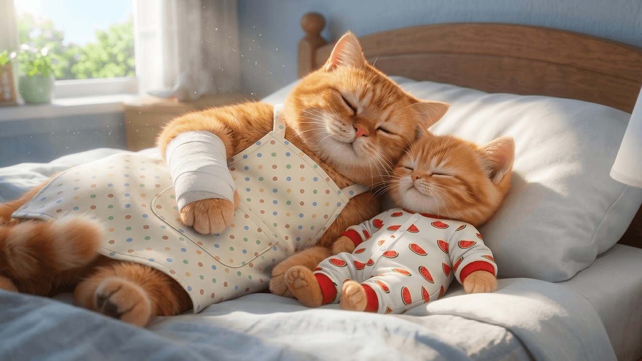 Ginger Kitten Was Scared but Stayed Close to Mama Cat 🐱💛