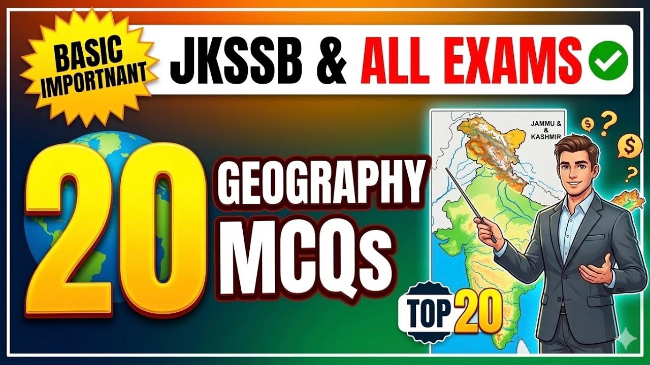 Top 20 basic geography questions #jkssb #jobs 