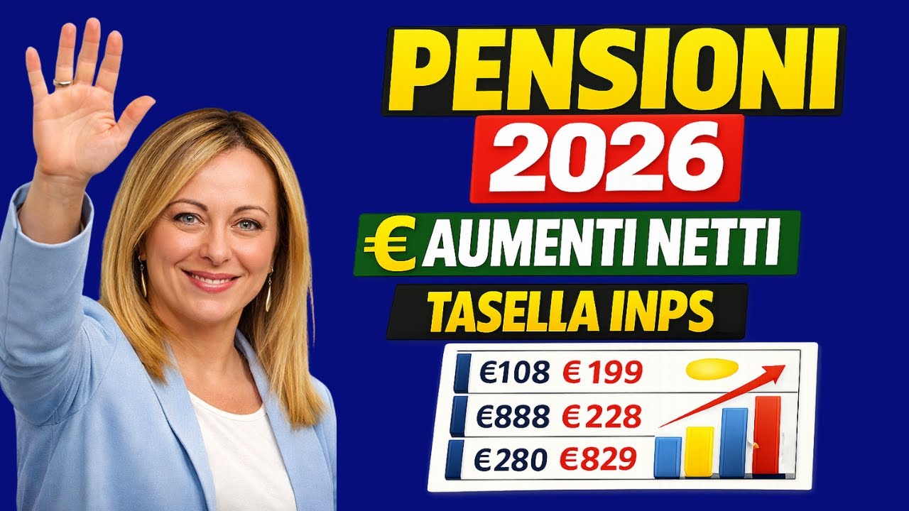 🔴 TABELLA AUMENTI NETTI PENSIONI 2026 👉 FINALMENTE LE CIFRE NETTE PUBBLICATE DA INPS!