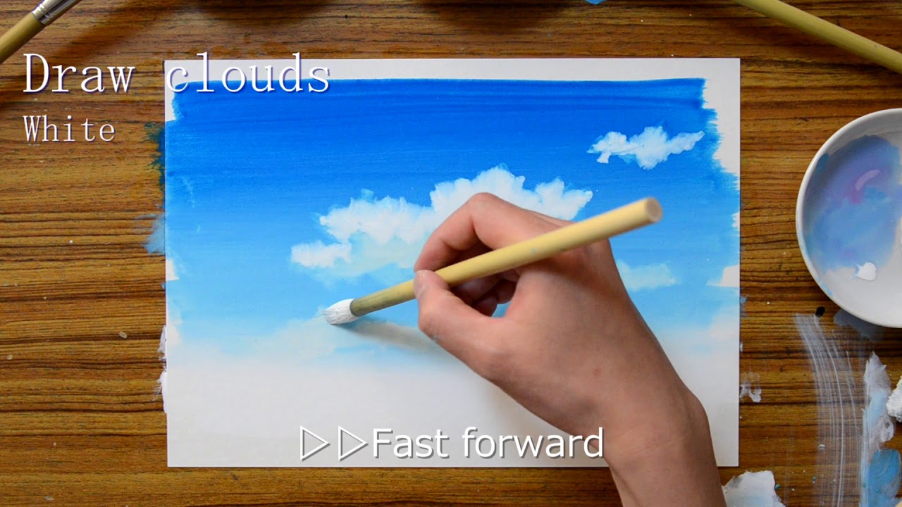 How to painting an animation background 【Sky and clouds】