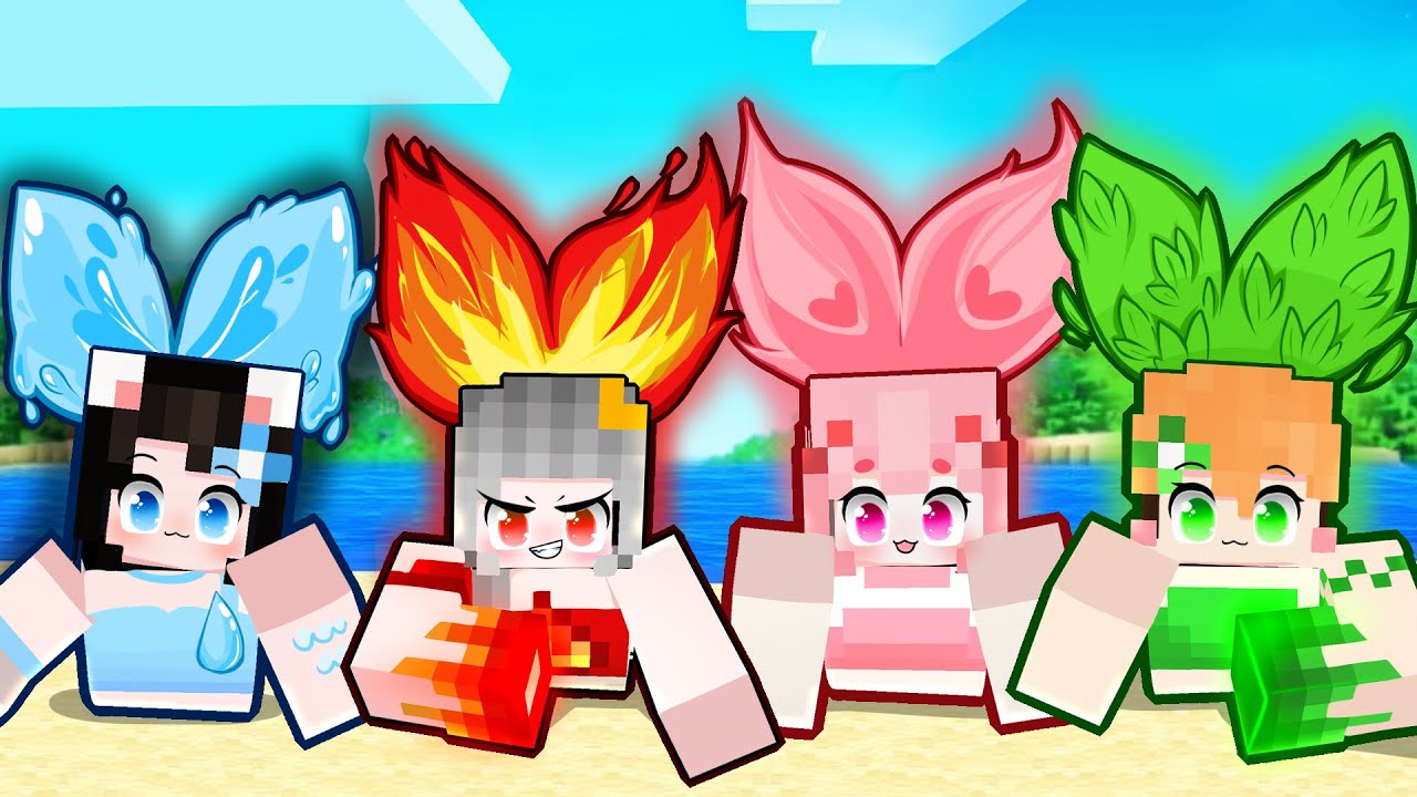 Mèo Simmy Thử Thách Xây Nhà Nguyên Tố Cho Nàng Tiên Cá Trong Minecraft