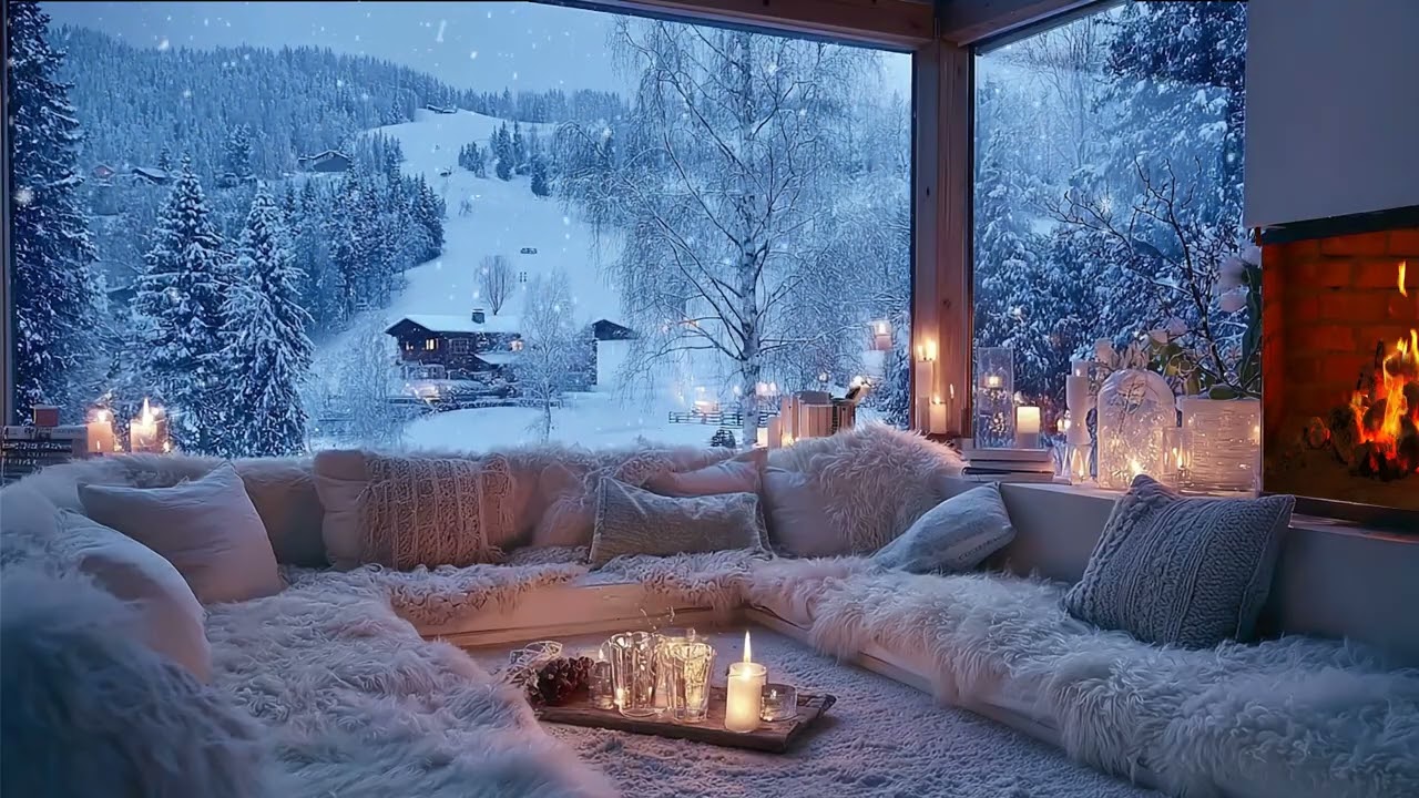 ❄️🌻 Cozy Winter Piano Music for 3 HOURS with Flowers, Fireplace, and Candle Glow to Soothe Emotions