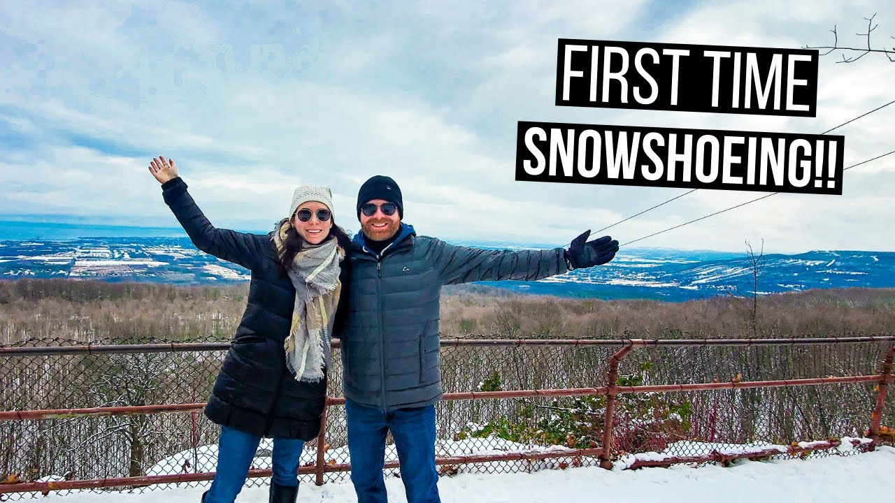 Snowshoeing at the Scenic Caves in Blue Mountain, Ontario Canada