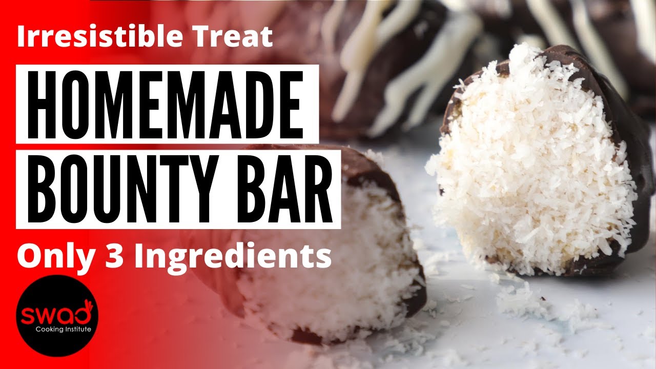 Bounty Chocolate | Homemade Bounty Bar Recipe | Desiccated Coconut | Easy & Quick Sweet Recipe