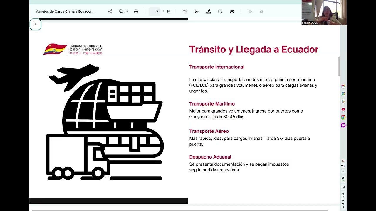 Manejo de carga de China a Ecuador