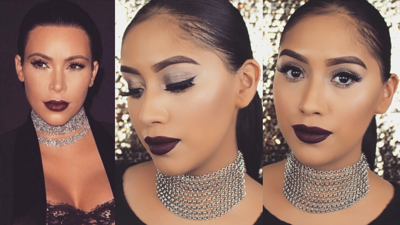 Kim Kardashian LACMA 2015 Makeup Tutorial| Holiday Makeup tutorial