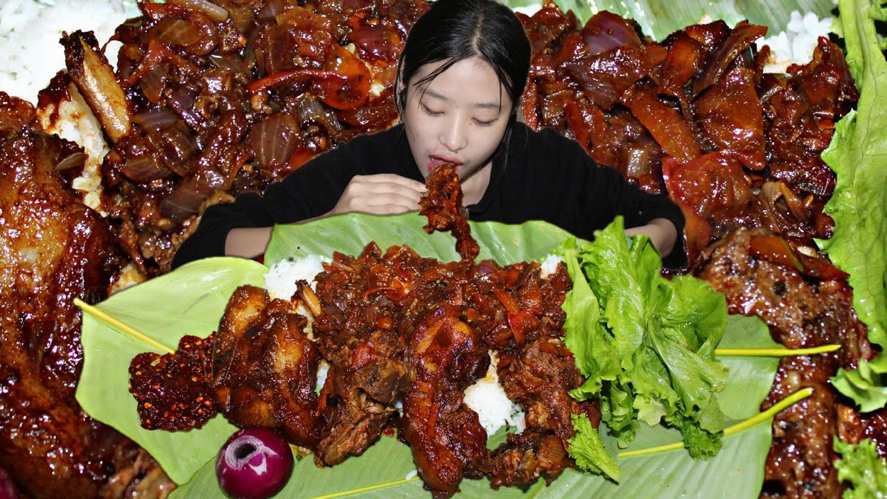Spicy Pork Meat With Rice | Mukbang|