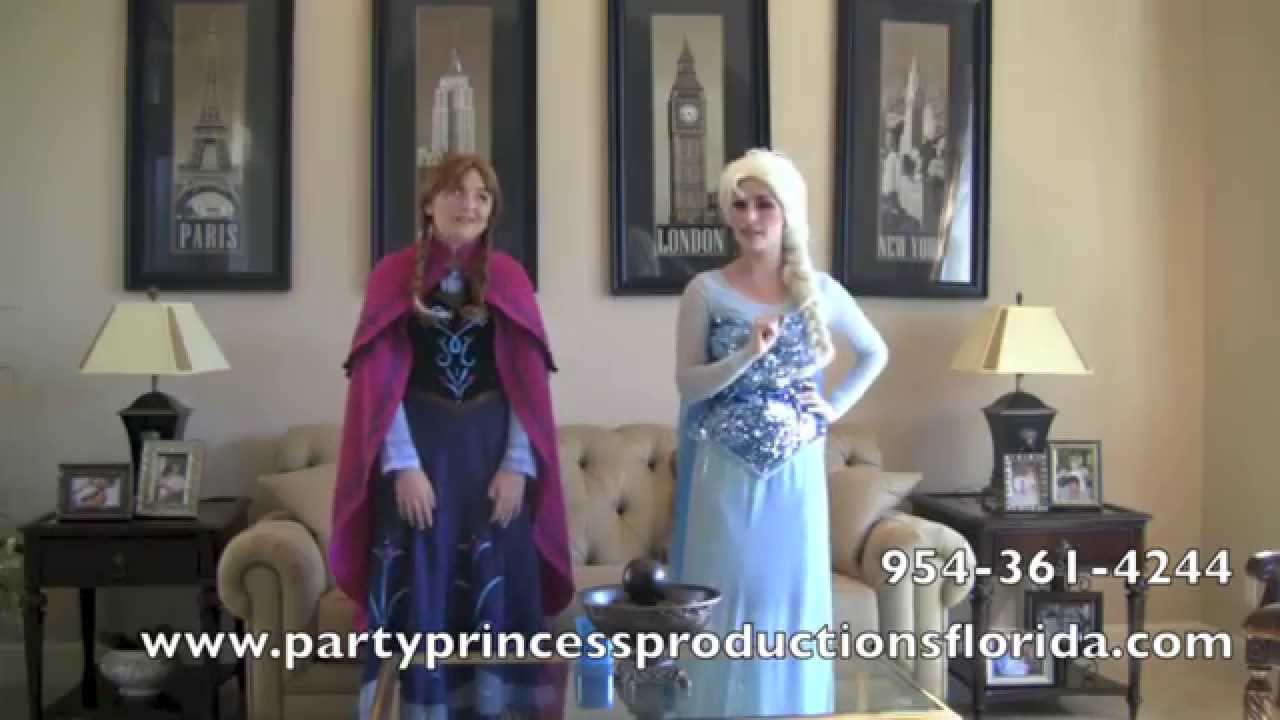 Singing Elsa & Anna - Do You Want to Build a Snowman? Party Princess Productions Florida