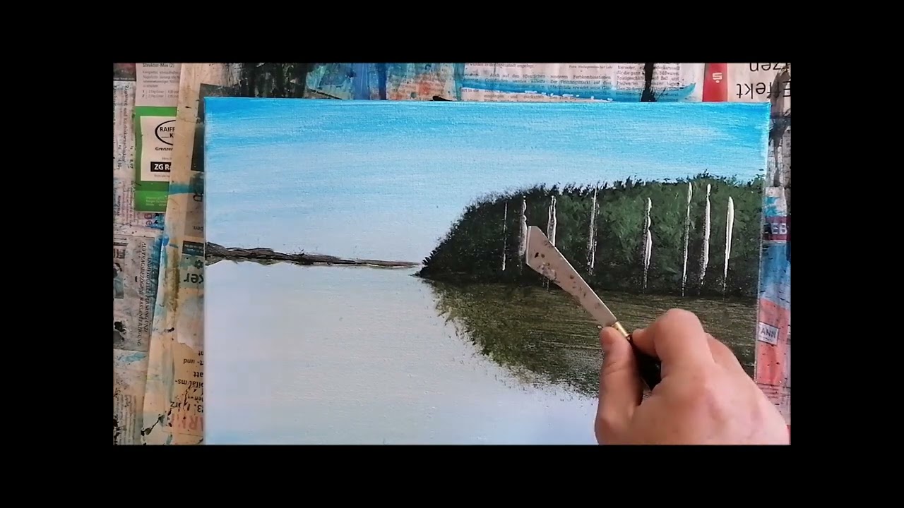 Malen mit Acryl  (Wasser- Spiegelung)