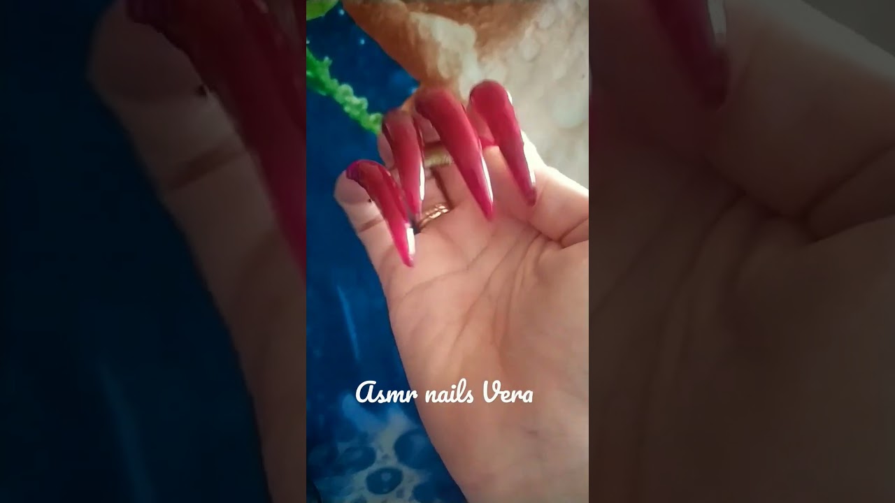 Red sharp long nails