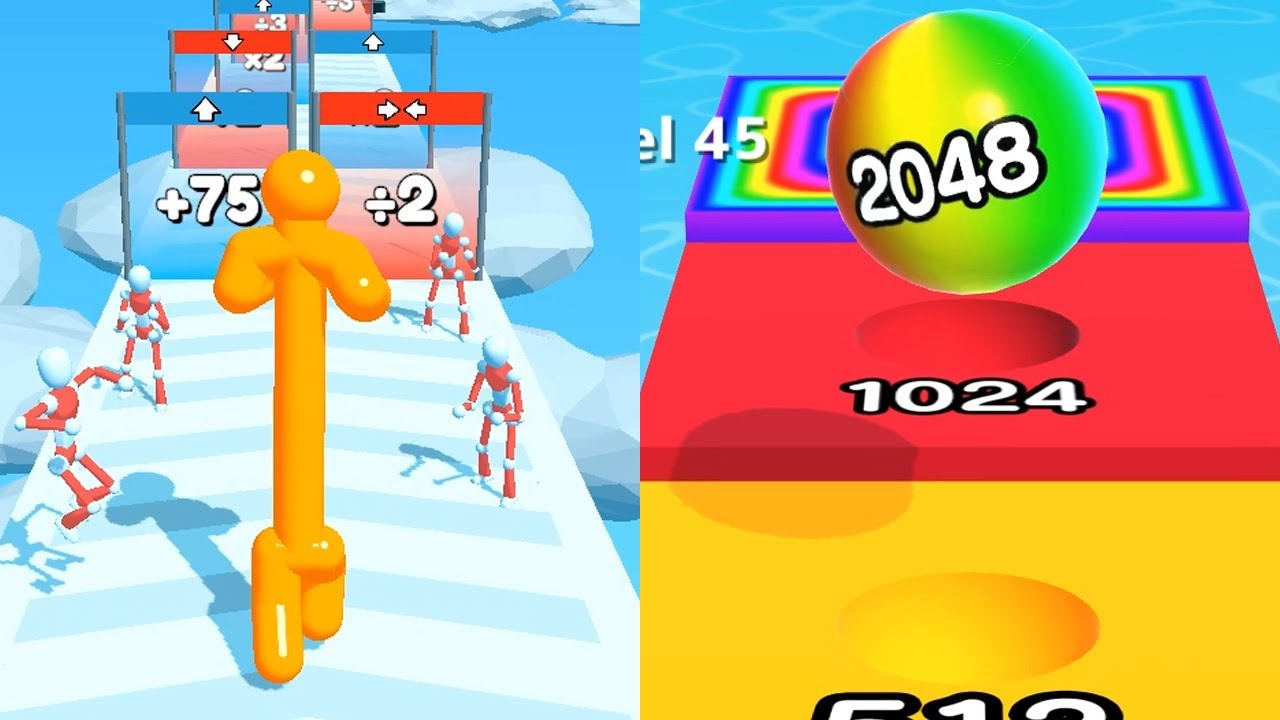 Tall Man Run VS Ball Run 2048 Gameplay Ep 1 - Which is Better???