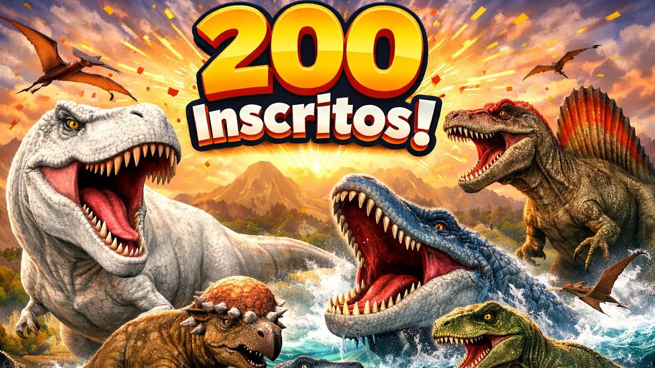 Vídeo de 200 Inscritos, Dinossauro Life (Parte 7), Vários Dinossauros🦖🦈.